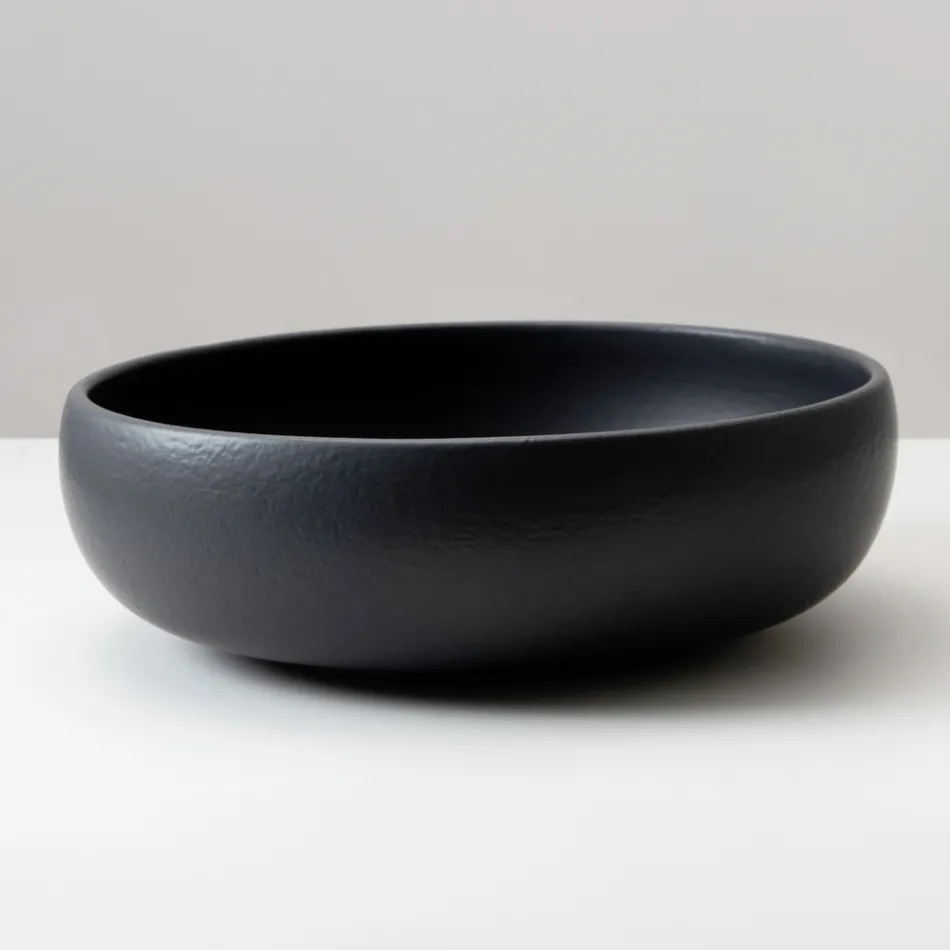 Lavabo de encimera de arcilla Raku con brillo craquelado metálico - Prisma viadurini