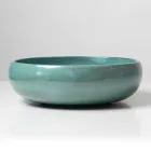 Lavabo de encimera de arcilla Raku con brillo craquelado metálico - Prisma viadurini