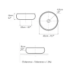 Lavabo de encimera de arcilla raku metálica torneada a mano - Prisma viadurini