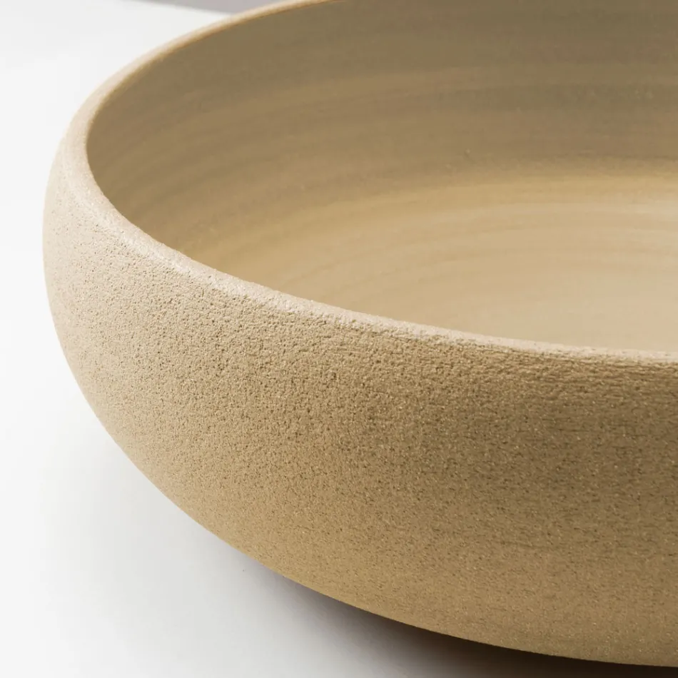 Fregadero de encimera en arcilla refractaria oscura u ocre - Prisma viadurini