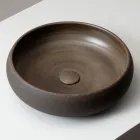 Fregadero de encimera en arcilla refractaria oscura u ocre - Prisma viadurini