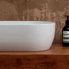 Lavabo sobre encimera en color blanco o color Star 55x35 fabricado en Italia cerámica viadurini