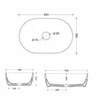Lavabo sobre encimera en color blanco o color Star 55x35 fabricado en Italia cerámica viadurini