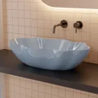 Lavabo sobre encimera de cerámica coloreada en diferentes acabados L 65 cm - Cube viadurini