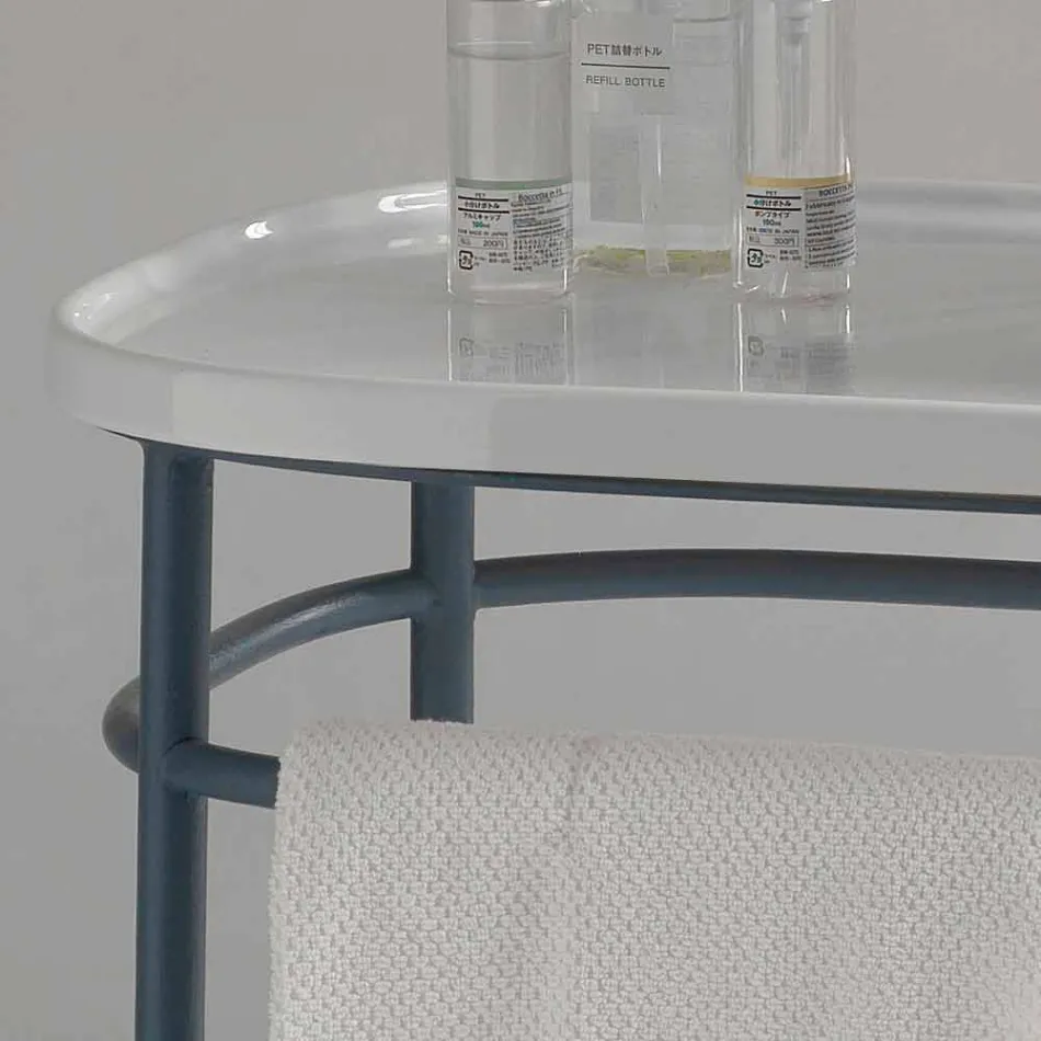 Lavabo en plena base de metal de cerámica Marta viadurini