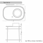 Lavabo en plena base de metal de cerámica Marta viadurini