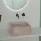 Lavabo sobre encimera de cerámica con desagüe incluido Made in Italy - Caja viadurini