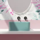 Lavabo sobre encimera de cerámica con desagüe incluido Made in Italy - Caja viadurini