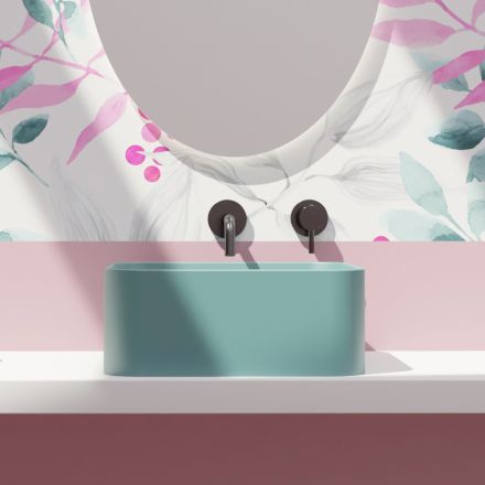 Lavabo sobre encimera de cerámica con desagüe incluido Made in Italy - Caja viadurini