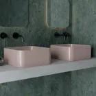 Lavabo sobre encimera de cerámica con desagüe incluido Made in Italy - Caja viadurini