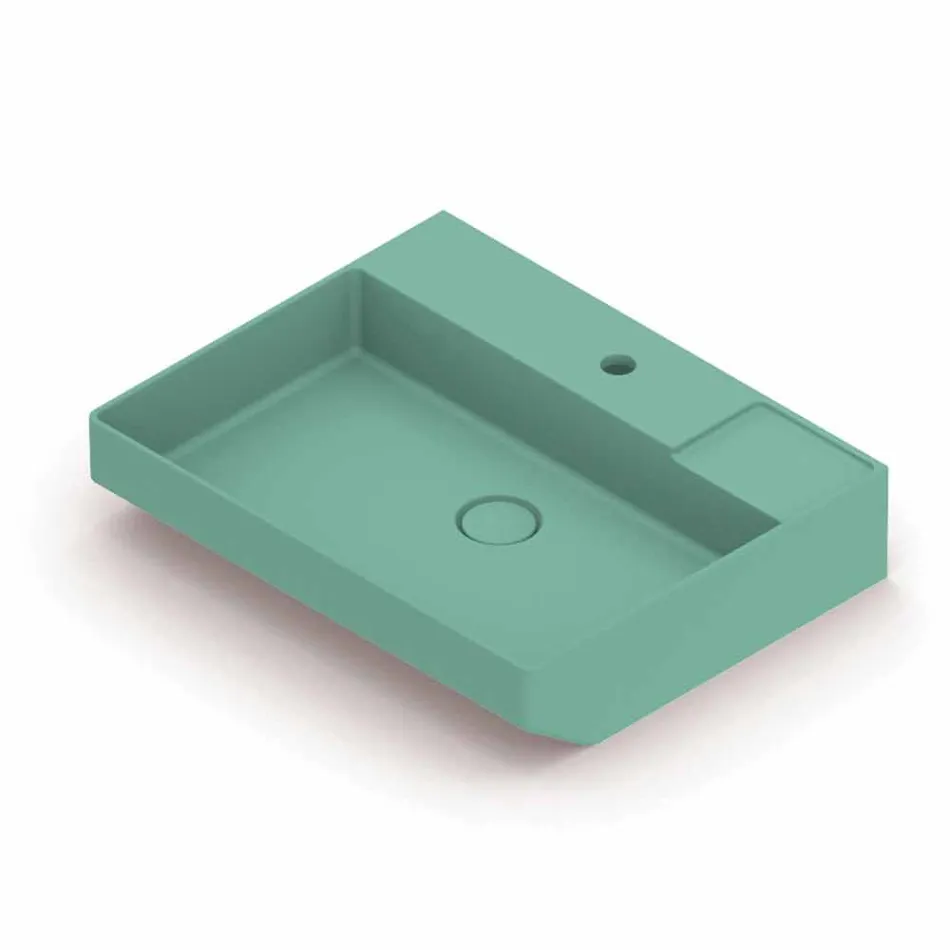 Lavabo sobre encimera de cerámica hecho en Italia, Viviano viadurini