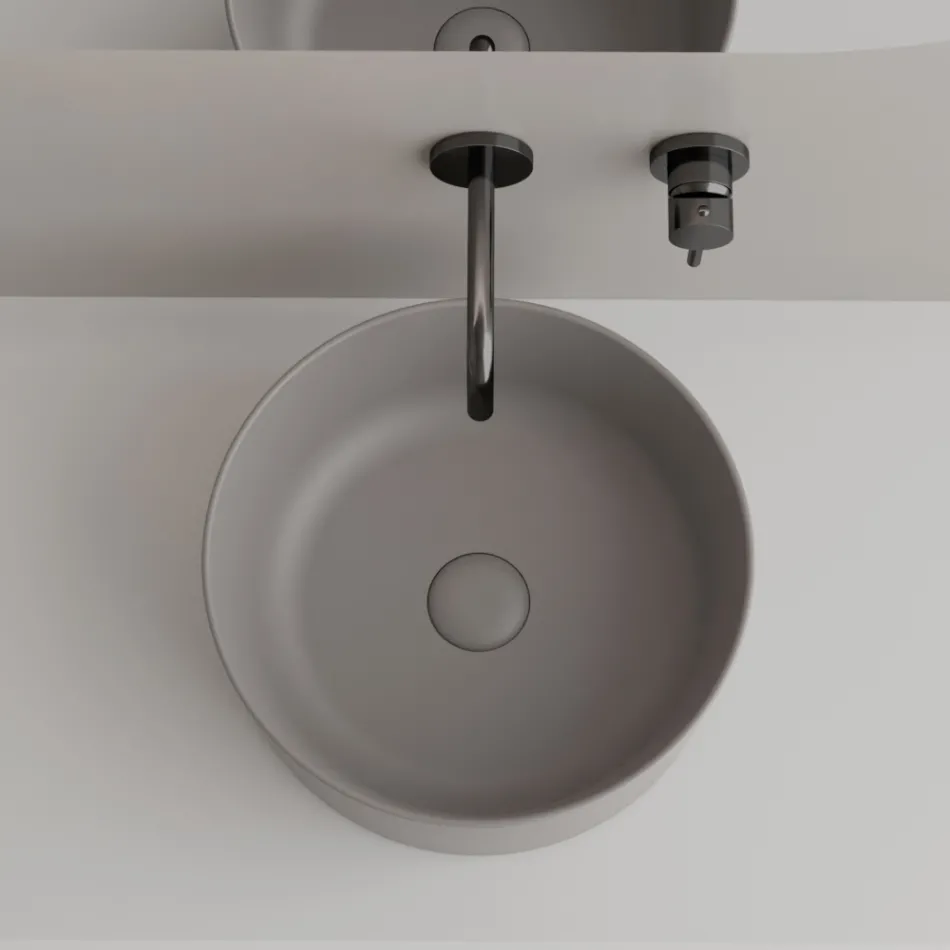 Lavabo sobre encimera de cerámica en diferentes acabados Made in Italy - Balls viadurini