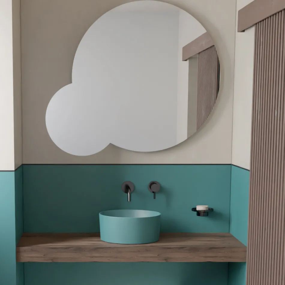 Lavabo sobre encimera de cerámica en diferentes acabados Made in Italy - Balls viadurini