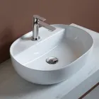 Fregadero de cerámica para encimera con orificio para grifo de diseño moderno - Papavero viadurini