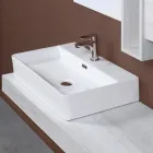 Fregadero de cerámica para encimera con orificio para grifo de diseño moderno - Papavero viadurini