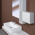 Fregadero de cerámica para encimera con orificio para grifo de diseño moderno - Papavero viadurini