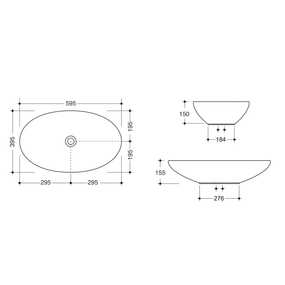 Lavabo sobre encimera de cerámica brillante o mate Made in Italy - Ferry viadurini