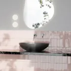 Lavabo sobre encimera de cerámica brillante o mate Made in Italy - Ferry viadurini