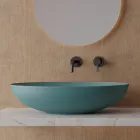 Lavabo sobre encimera de cerámica brillante o mate Made in Italy - Ferry viadurini