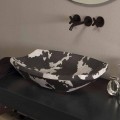 Lavabo sobre encimera en cerámica moteada de diseño made in Italy Laura