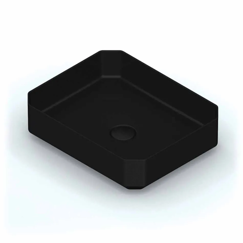 Lavabo de encimera de cerámica moderno hecho en Italia, Zulimo viadurini