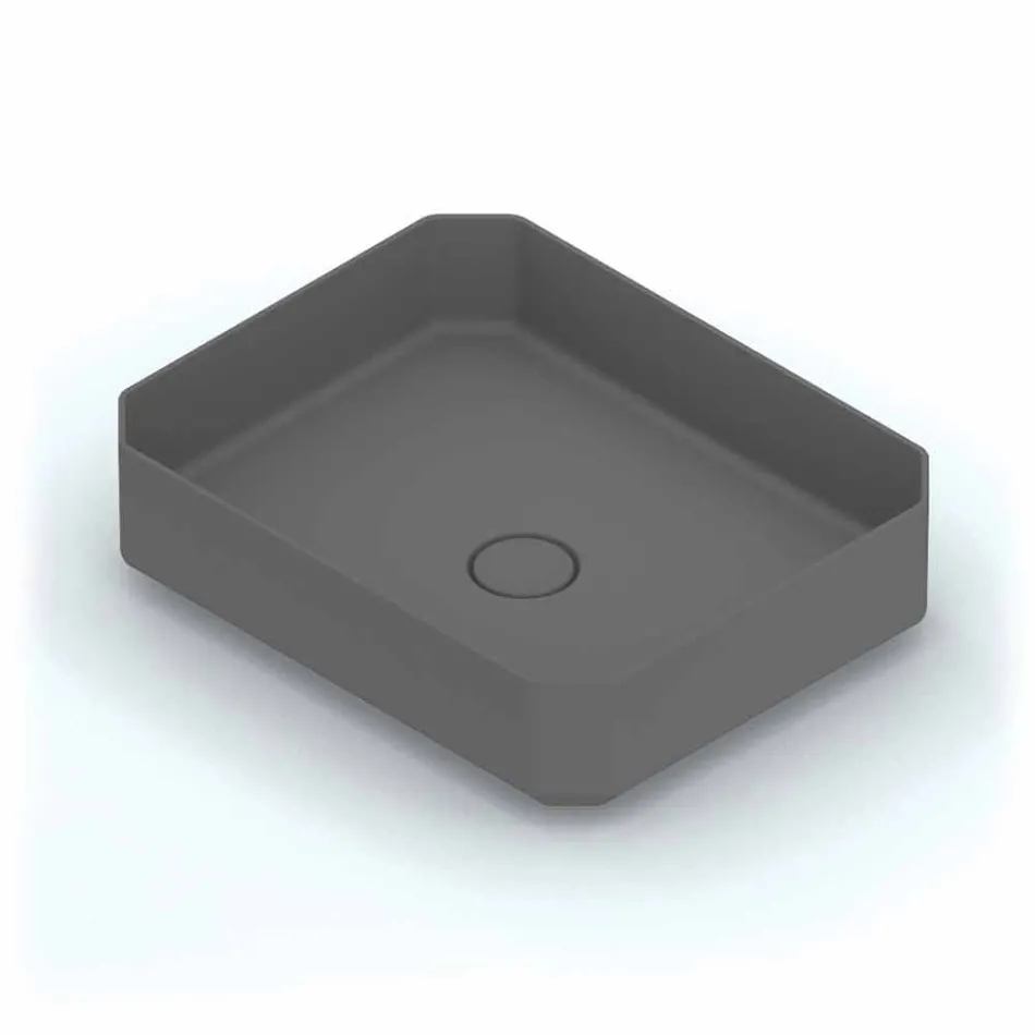 Lavabo de encimera de cerámica moderno hecho en Italia, Zulimo viadurini