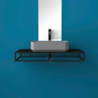 Lavabo de encimera de cerámica moderno hecho en Italia, Zulimo viadurini