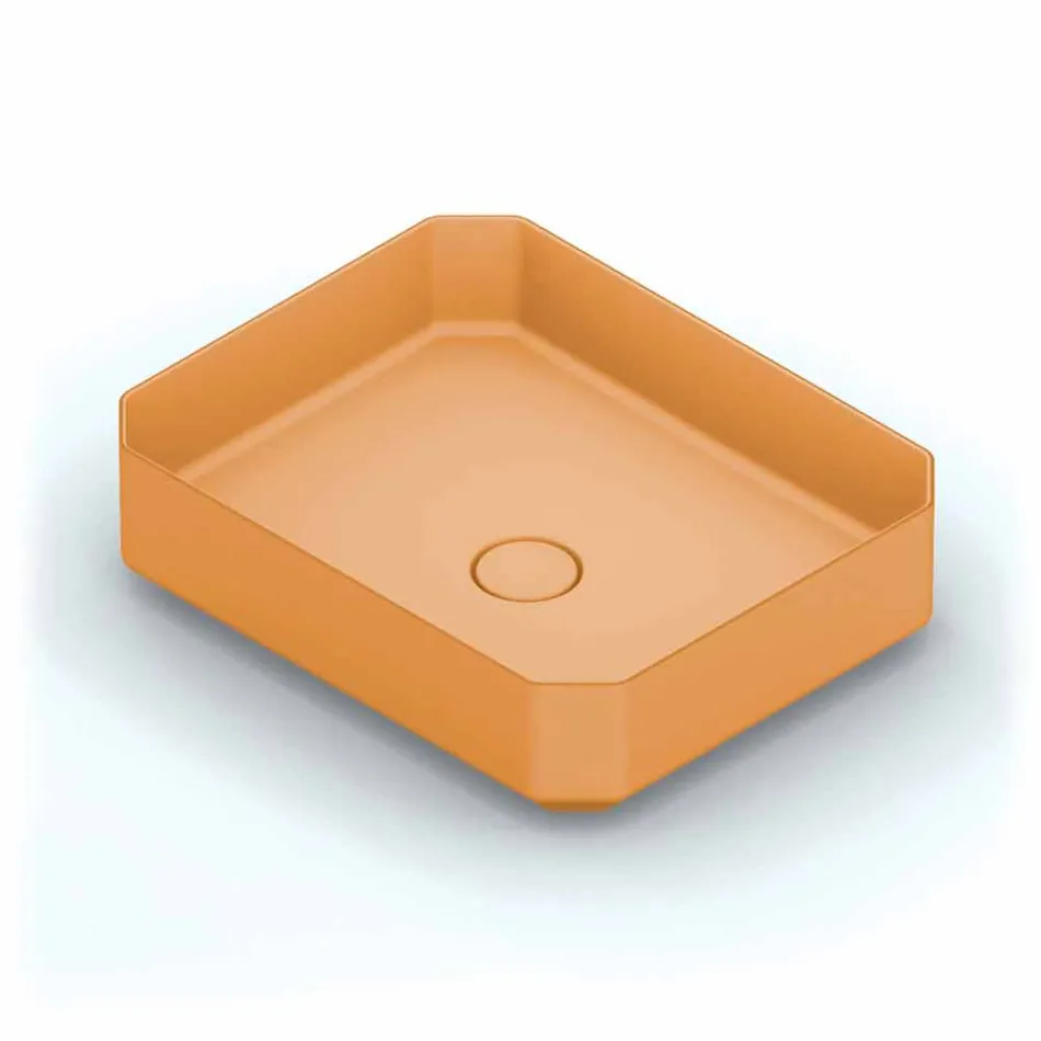 Lavabo de encimera de cerámica moderno hecho en Italia, Zulimo viadurini