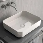 Lavabo de encimera de cerámica moderno hecho en Italia, Zulimo viadurini
