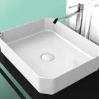 Lavabo de encimera de cerámica moderno hecho en Italia, Zulimo viadurini