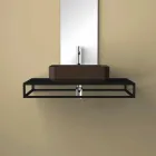 Lavabo de encimera de cerámica moderno hecho en Italia, Zulimo viadurini