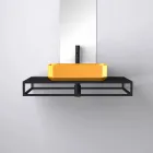 Lavabo de encimera de cerámica moderno hecho en Italia, Zulimo viadurini