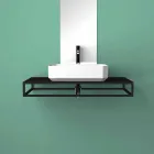 Lavabo de encimera de cerámica moderno hecho en Italia, Zulimo viadurini
