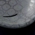 Lavabo sobre encimera de cerámica de coco gris estampado hecho en Italia Glossy viadurini