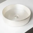 Fregadero de encimera en gres porcelánico plateado o blanco - Vibración viadurini
