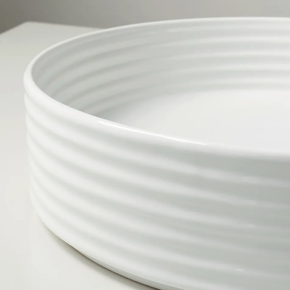 Fregadero de encimera en gres porcelánico plateado o blanco - Vibración viadurini