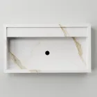 Lavabo sobre encimera de gres porcelánico efecto mármol Made in Italy - Cervia viadurini