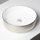 Lavabo sobre encimera de gres porcelánico ondulado fabricado en Italia - Vibrazione viadurini