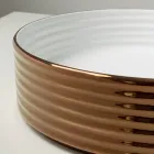 Lavabo sobre encimera de gres porcelánico ondulado fabricado en Italia - Vibrazione viadurini