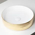 Lavabo sobre encimera de gres porcelánico ondulado fabricado en Italia - Vibrazione viadurini