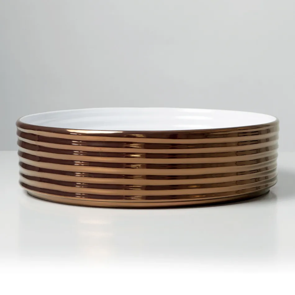 Lavabo sobre encimera de gres porcelánico ondulado fabricado en Italia - Vibrazione viadurini