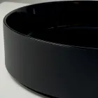 Lavabo de encimera de gres porcelánico torneado a mano Halo, fabricado en Italia viadurini