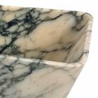 Lavabo sobre encimera en mármol Paonazzo Squared Design Made in Italy - Karpa viadurini