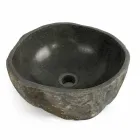 Lavabo sobre encimera en piedra natural de río Agra viadurini