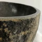 Lavabo sobre encimera en piedra natural de río Agra viadurini