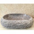 Lavabo de baño de piedra gris Ivy, pieza única de diseño