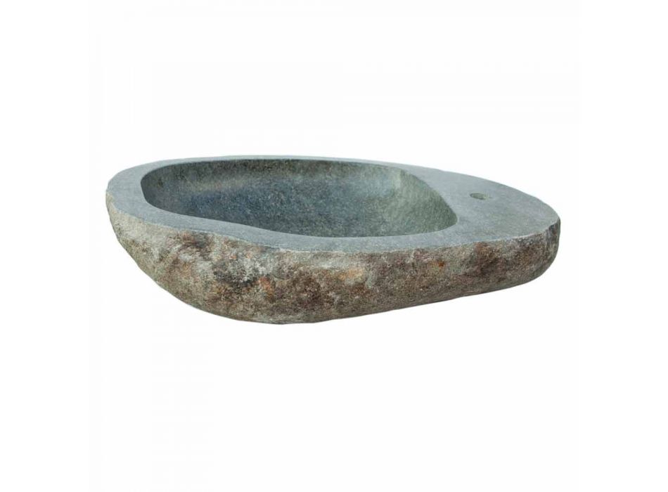 lavabo de piedra natural Kai, con el agujero del grifo viadurini