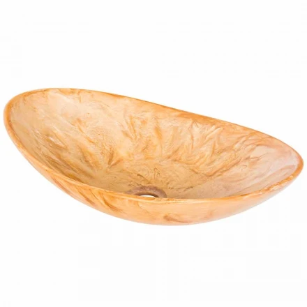 Lavabo sobre encimera moderno de resina hecha a mano - Malegno viadurini