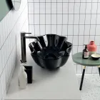 Lavabo sobre encimera moderno de cerámica brillante Made in Italy - Cube viadurini