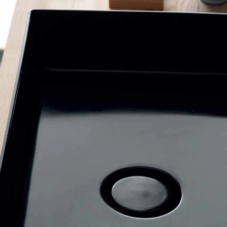 Lavabo contemporáneo de cerámica negra Icon Alice Ceramica viadurini